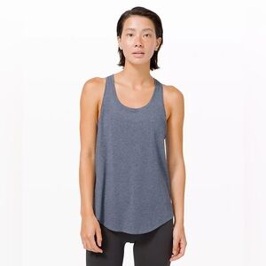 Lululemon Love Pleated Back Tank Top - Heathered Chambray - Size 10